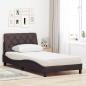 Preview: Bett mit Matratze Dunkelbraun 100x200 cm Stoff