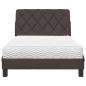 Preview: Bett mit Matratze Dunkelbraun 100x200 cm Stoff