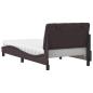 Preview: Bett mit Matratze Dunkelbraun 100x200 cm Stoff