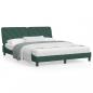 Preview: ARDEBO.de - Bett mit Matratze Dunkelgrün 160x200 cm Samt
