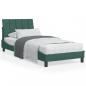 Preview: ARDEBO.de - Bett mit Matratze Dunkelgrün 90x200 cm Samt