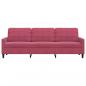 Preview: 3-Sitzer-Sofa Weinrot 210 cm Samt