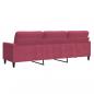 Preview: 3-Sitzer-Sofa Weinrot 210 cm Samt