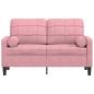 Preview: 2-Sitzer-Sofa mit Zierkissen Rosa 120 cm Samt