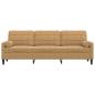 Preview: Sofa 3-Sitzer mit Zierkissen Braun 210 cm Samt