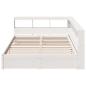 Preview: Massivholzbett mit Regal ohne Matratze Weiß 150x200 cm Kiefer