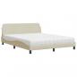 Preview: Bett mit Matratze Creme 160x200 cm Stoff