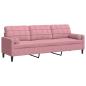 Preview: Sofa 3-Sitzer mit Zierkissen Rosa 210 cm Samt