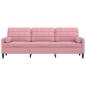 Preview: Sofa 3-Sitzer mit Zierkissen Rosa 210 cm Samt