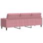 Preview: Sofa 3-Sitzer mit Zierkissen Rosa 210 cm Samt