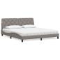 Preview: ARDEBO.de - Bett mit Matratze Taupe 180x200 cm Stoff