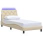 Preview: Bettgestell mit LED ohne Matratze Creme 80x200 cm Stoff