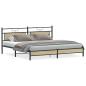 Preview: Metallbett ohne Matratze Sonoma-Eiche 200x200 cm