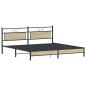 Preview: Metallbett ohne Matratze Sonoma-Eiche 200x200 cm