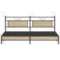 Preview: Metallbett ohne Matratze Sonoma-Eiche 200x200 cm