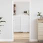 Preview: ARDEBO.de - Schwingtüren Lamellen-Design 2-Paar Weiß 90x80 cm