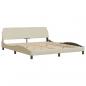 Preview: Bettgestell ohne Matratze Creme 180x200 cm Stoff