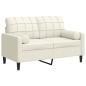 Preview: 2-Sitzer-Sofa mit Zierkissen Creme 120 cm Samt