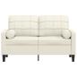 Preview: 2-Sitzer-Sofa mit Zierkissen Creme 120 cm Samt