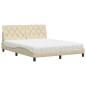 Preview: Bett mit Matratze Creme 160x200 cm Stoff