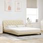 Preview: Bett mit Matratze Creme 160x200 cm Stoff