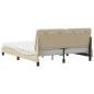 Preview: Bett mit Matratze Creme 160x200 cm Stoff