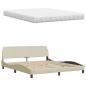 Preview: Bett mit Matratze Creme 160x200 cm Stoff