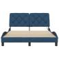 Preview: Bettgestell mit LED ohne Matratze Blau 120x200 cm Stoff