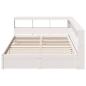 Preview: Massivholzbett mit Regal ohne Matratze Weiß 160x200 cm Kiefer