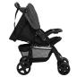 Preview: 3-in-1 Kinderwagen Dunkelgrau und Schwarz Stahl