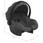 Preview: 3-in-1 Kinderwagen Dunkelgrau und Schwarz Stahl