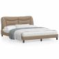 Preview: ARDEBO.de - Bettgestell mit LED Cappuccino-Braun 160x200 cm Kunstleder