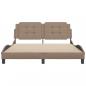 Preview: Bettgestell mit Kopfteil Cappuccino-Braun 160x200 cm Kunstleder