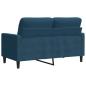 Preview: 2-Sitzer-Sofa Blau 120 cm Samt