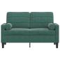 Preview: 2-Sitzer-Sofa mit Zierkissen Dunkelgrün 120 cm Samt