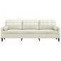 Preview: Sofa 3-Sitzer mit Zierkissen Creme 210 cm Samt