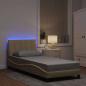 Preview: ARDEBO.de - Bettgestell ohne Matratze Creme 80x200 cm Stoff