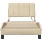 Preview: Bettgestell ohne Matratze Creme 80x200 cm Stoff