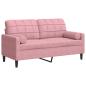 Preview: 2-Sitzer-Sofa mit Zierkissen Rosa 140 cm Samt