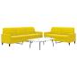 Preview: ARDEBO.de - 2-tlg. Sofagarnitur mit Kissen Gelb Samt