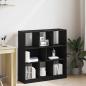 Preview: ARDEBO.de - Bücherregal Schwarz Eichen-Optik 97,5x29,5x100 cm Holzwerkstoff