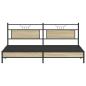 Preview: Metallbett ohne Matratze Sonoma-Eiche 193x203 cm
