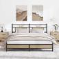 Preview: ARDEBO.de - Metallbett ohne Matratze Sonoma-Eiche 183x213 cm