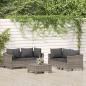 Preview: ARDEBO.de - 5-tlg. Garten-Lounge-Set mit Kissen Grau Poly Rattan