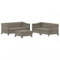Preview: 5-tlg. Garten-Lounge-Set mit Kissen Grau Poly Rattan