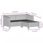 Preview: 5-tlg. Garten-Lounge-Set mit Kissen Grau Poly Rattan