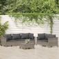 Preview: ARDEBO.de - 6-tlg. Garten-Lounge-Set mit Kissen Grau Poly Rattan