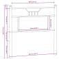 Preview: Kopfteil Räuchereiche 80 cm Holzwerkstoff und Stahl