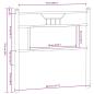 Preview: Kopfteil Räuchereiche 75 cm Holzwerkstoff und Stahl