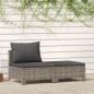 Preview: ARDEBO.de - 2-tlg. Garten-Lounge-Set mit Kissen Grau Poly Rattan